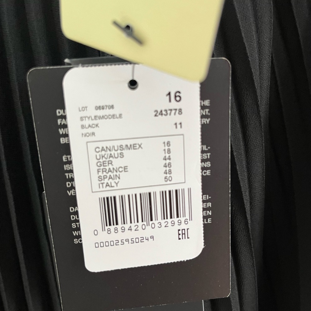 Joseph Ribkoff Black Pleated Midi Dress with Sequin Sleeves - Picture 5 of 15